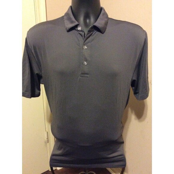 Callaway Opti-Dri Mens Black Grey Striped Short Sleeve Golf Polo Shirt Medium M - Picture 1 of 10